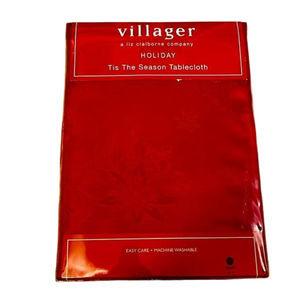 Villager A Liz Claiborne company holiday 70 inch round tablecloth